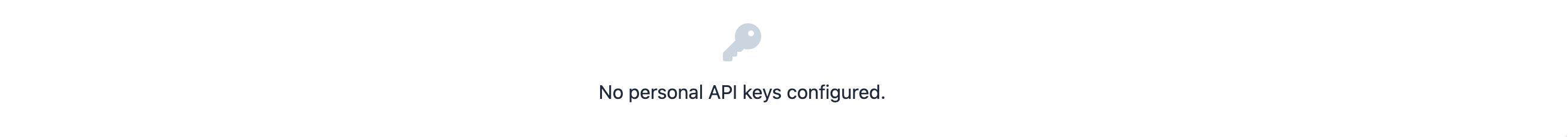No API Keys configured