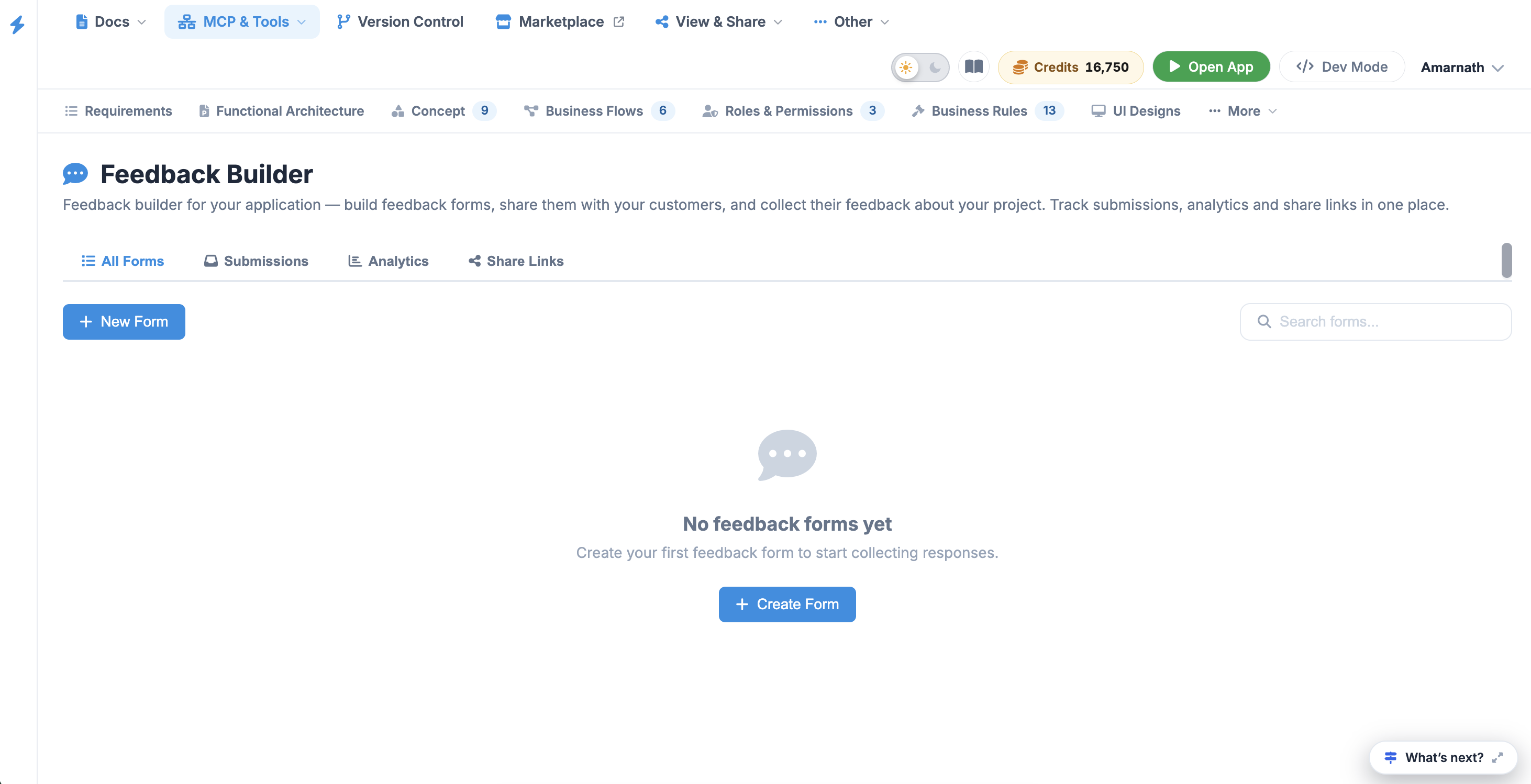 Feedback modal