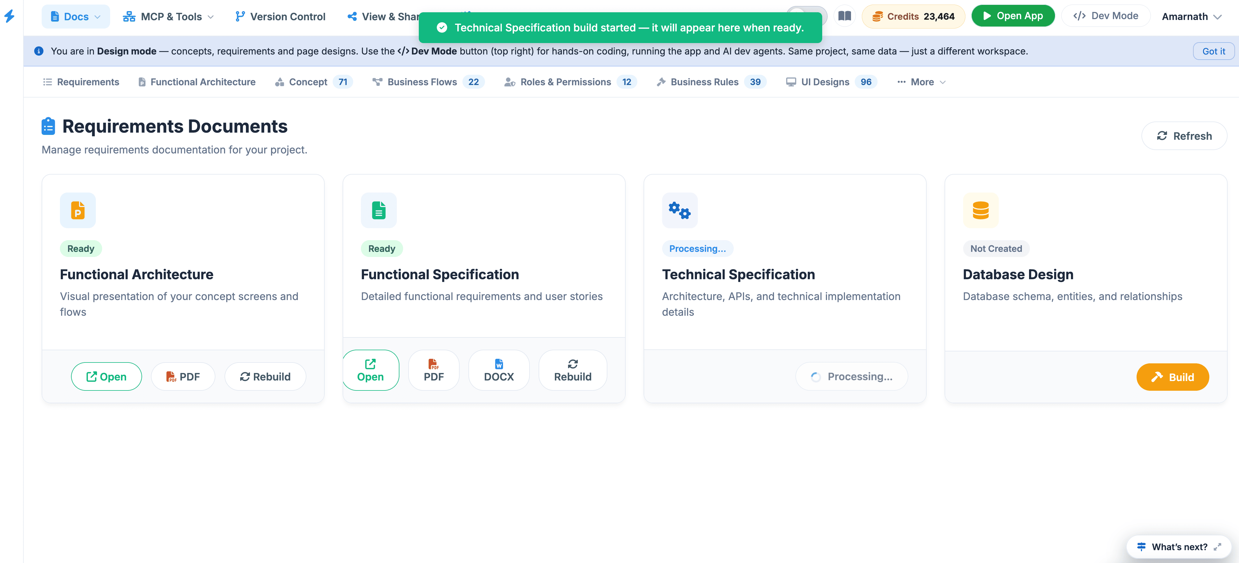 Global refresh and document status workflow
