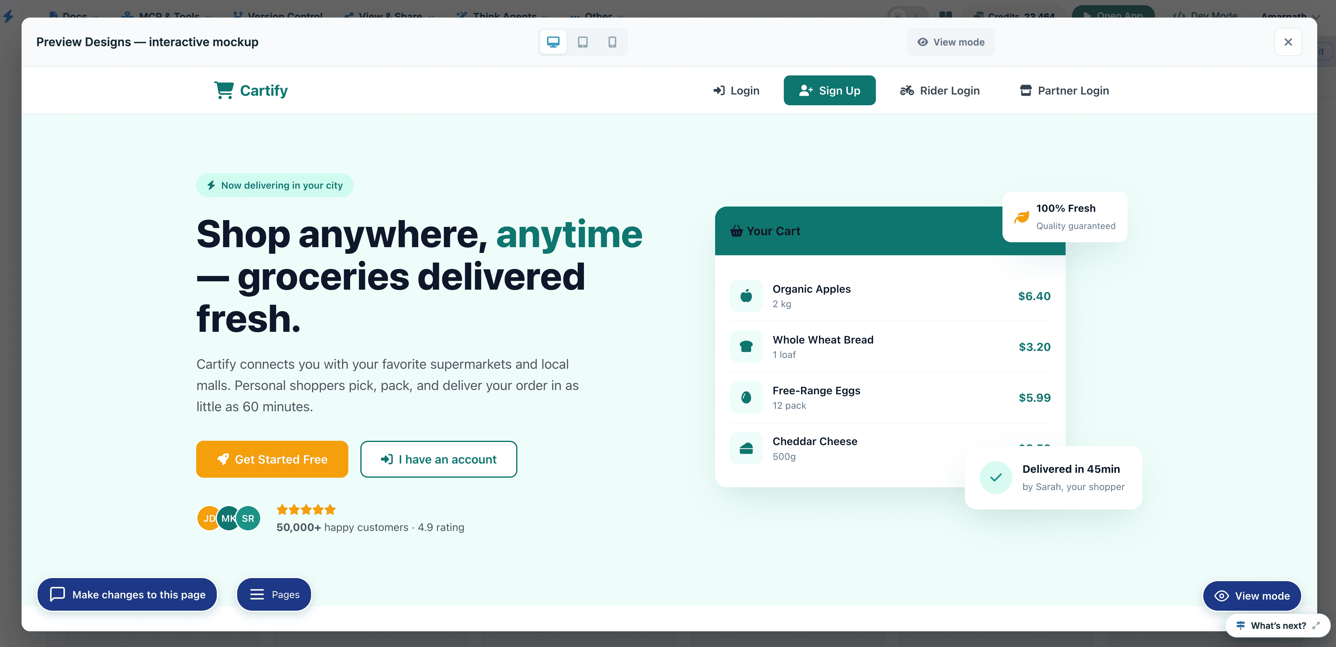 Landing Page Preview